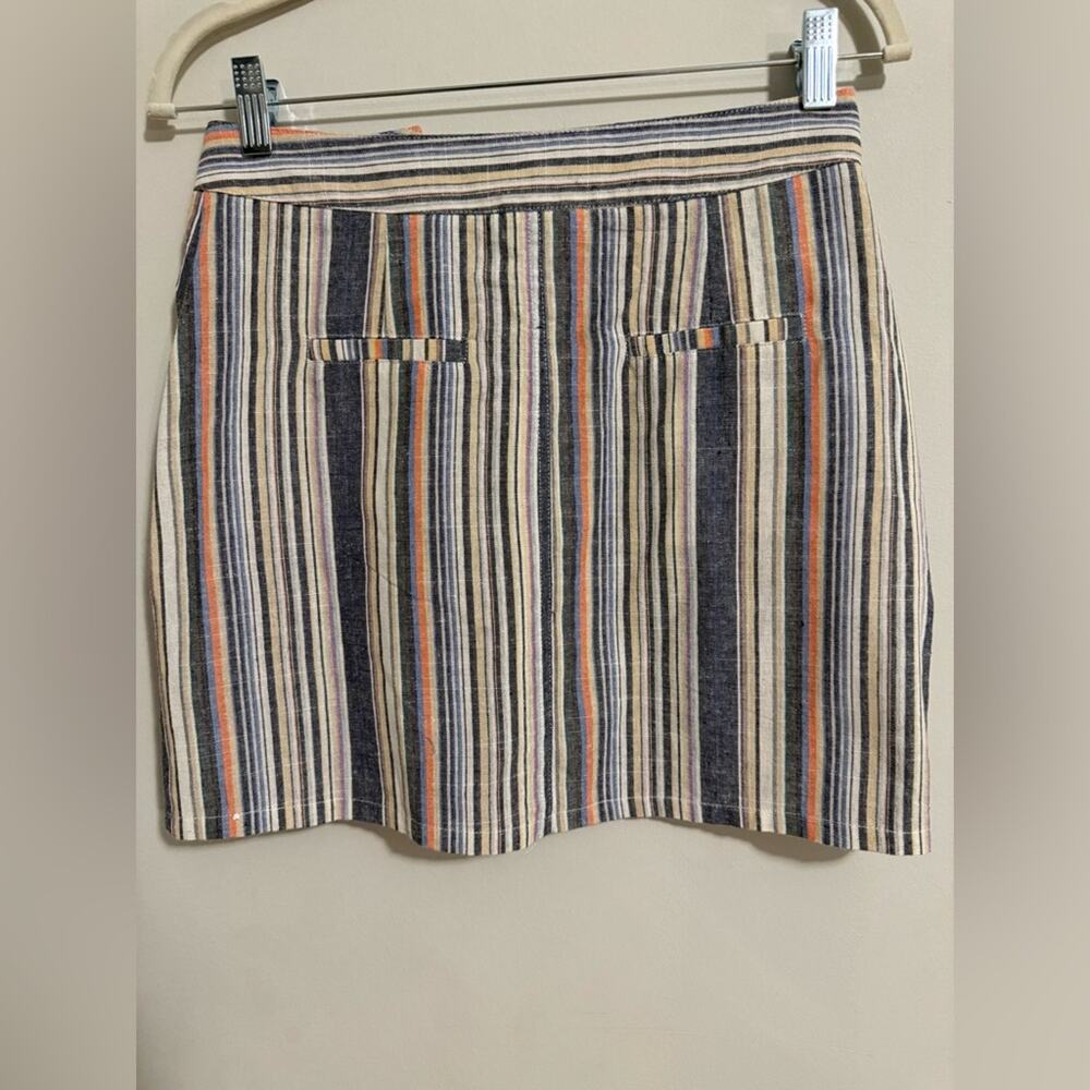 Dry Goods Fashion on Earth Y2K Stripe Mini Skirt Button Detail M Festival Boho - Picture 7 of 10